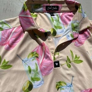 Men's Bad Birdie Polo Multicolor Gin Tonic M Poly Stretch Breath Golf Active